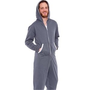 Ross Michaels XL Hooded Jumpsuit Zip Up One Piece Pajama